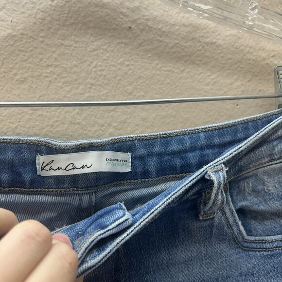 Kancan High Rise Button Fly 4” Inseam Shorts Denim Medium Wash Stretch - Picture 4 of 6